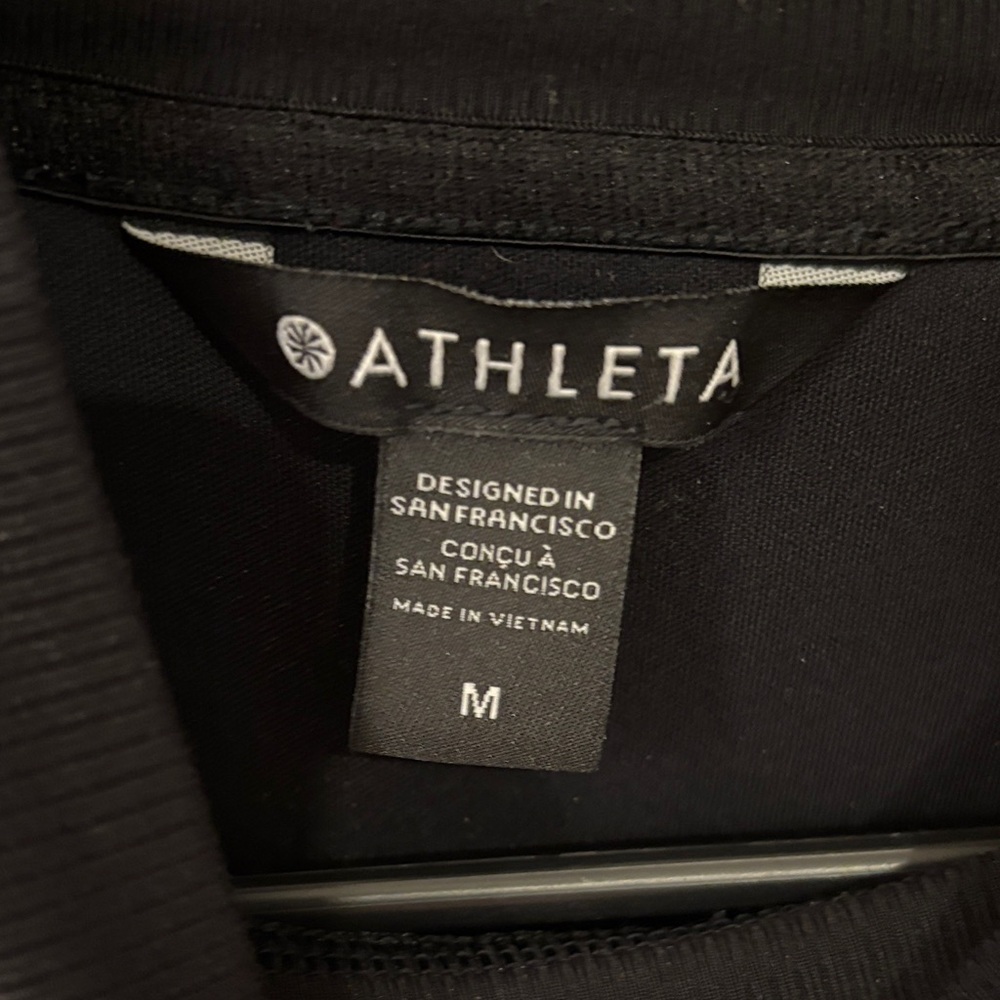 Athleta Navy Mock Neck Sweatshirt | Lightweight Performance Pullover | Medium - Picture 2 of 7
